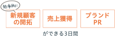 ジュエリー好きの 一般消費者が集まる 大規模展 効率的に〈新規顧客の開拓〉〈売上獲得〉〈ブランドPR〉ができる３日間！